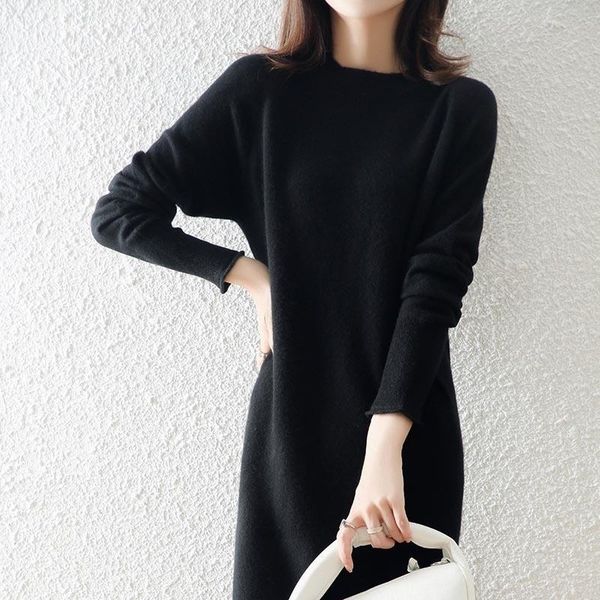 casual dresses autumn and winter round neck dress women's loose korean version wear outside inside with knitted medium length over, Black;gray
casual dresses autumn and winter round neck dress women's loose korean version wear outside inside with knitted medium length over, Black;gray