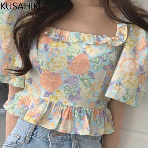 kusahiki summer floral blouse women puff sleeve square colalr shirts korean ruffle short blusas mujer de moda 6h863 210602, White
kusahiki summer floral blouse women puff sleeve square colalr shirts korean ruffle short blusas mujer de moda 6h863 210602, White