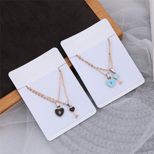 pendant necklaces 2 pcs/set couple necklace for women and men romantic key lock heart golden link chain fashion jewelry paired, Silver
pendant necklaces 2 pcs/set couple necklace for women and men romantic key lock heart golden link chain fashion jewelry paired, Silver