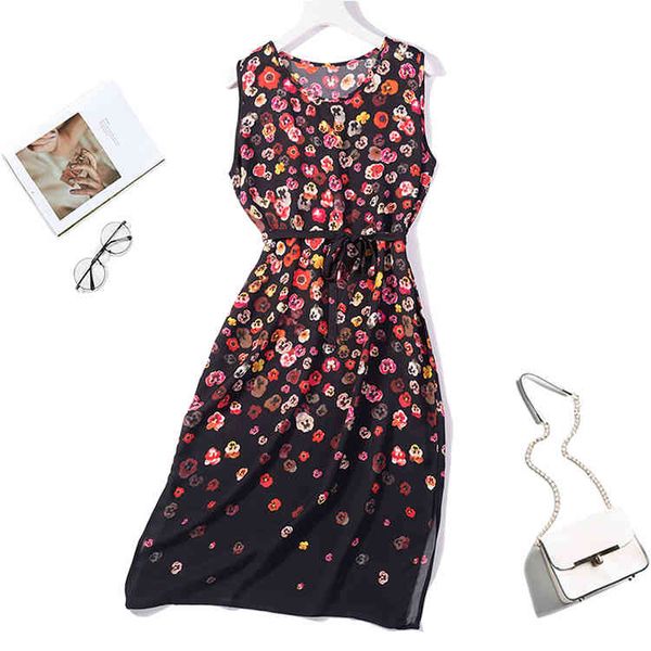 dress women's 100% pure silk long dress crew neck sleeveless black floral jn333, Black;gray
dress women's 100% pure silk long dress crew neck sleeveless black floral jn333, Black;gray