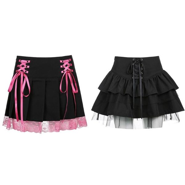 skirts gothic women vintage crisscross lace-up pleated mini skater skirt dark punk mesh patchwork a-line harajuku streetwear, Black
skirts gothic women vintage crisscross lace-up pleated mini skater skirt dark punk mesh patchwork a-line harajuku streetwear, Black