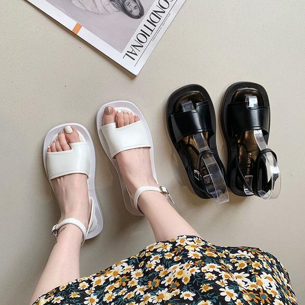 sandals thick soled fairy style 2021 summer taro purple one line roman with skirt, Black
sandals thick soled fairy style 2021 summer taro purple one line roman with skirt, Black