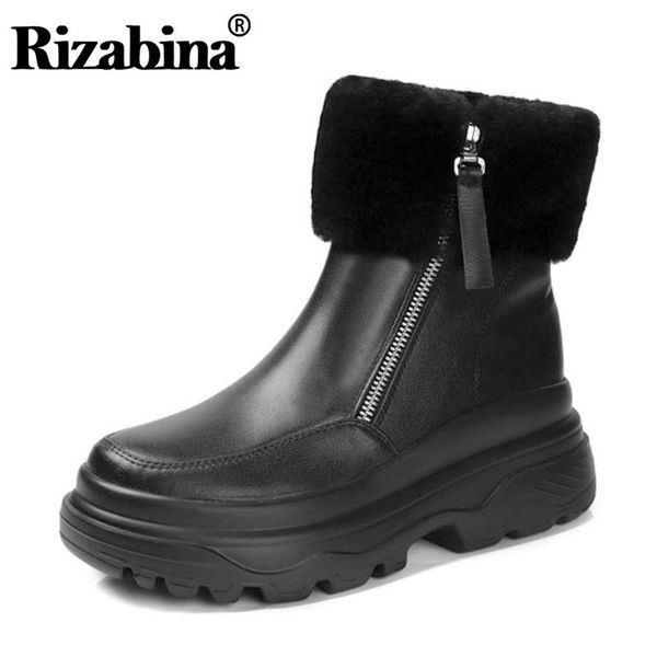 boots rizabina real leather women ankle snow plush fur zip shoes round toe winter warm fashion footwear size 33-40, Black
boots rizabina real leather women ankle snow plush fur zip shoes round toe winter warm fashion footwear size 33-40, Black