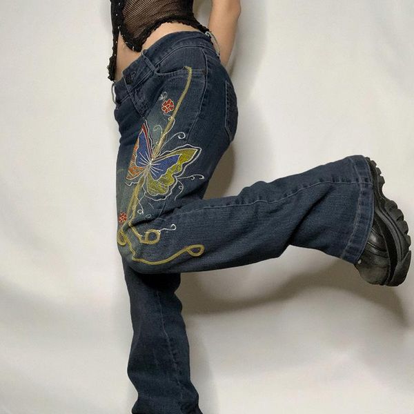 women's jeans sylph butterfly print low waist denim casual flare pants for women retro feng shui wash trousers fashion clothes, Blue
women's jeans sylph butterfly print low waist denim casual flare pants for women retro feng shui wash trousers fashion clothes, Blue