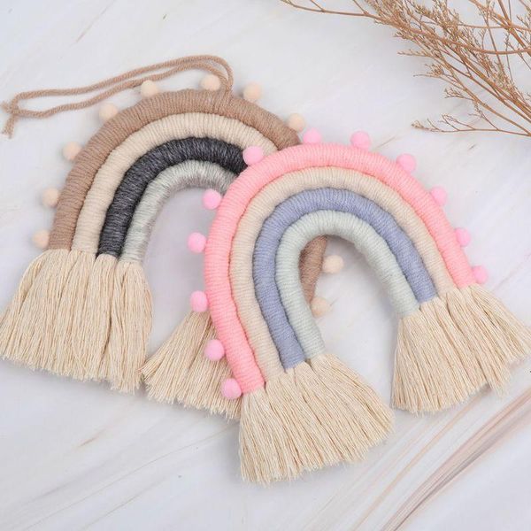 decorative objects & figurines home decoration rainbow handmade weaving ornament nordic kid room wall hanging drop
decorative objects & figurines home decoration rainbow handmade weaving ornament nordic kid room wall hanging drop