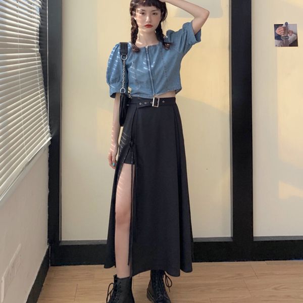 skirts korean summer set of two women's harvest pieces lace-up denim high waist skirt suit streetwear 2 dress sets, Black
skirts korean summer set of two women's harvest pieces lace-up denim high waist skirt suit streetwear 2 dress sets, Black