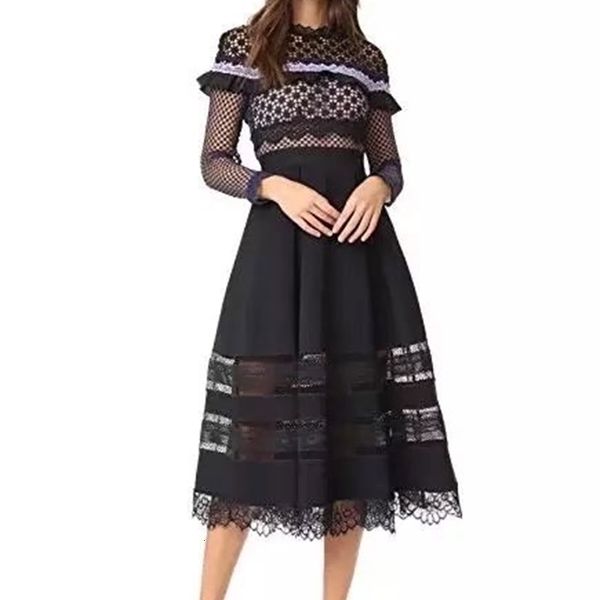 black arrive long sleeve custom style women fashion runway autumn lace patchwork party es, White;black
black arrive long sleeve custom style women fashion runway autumn lace patchwork party es, White;black