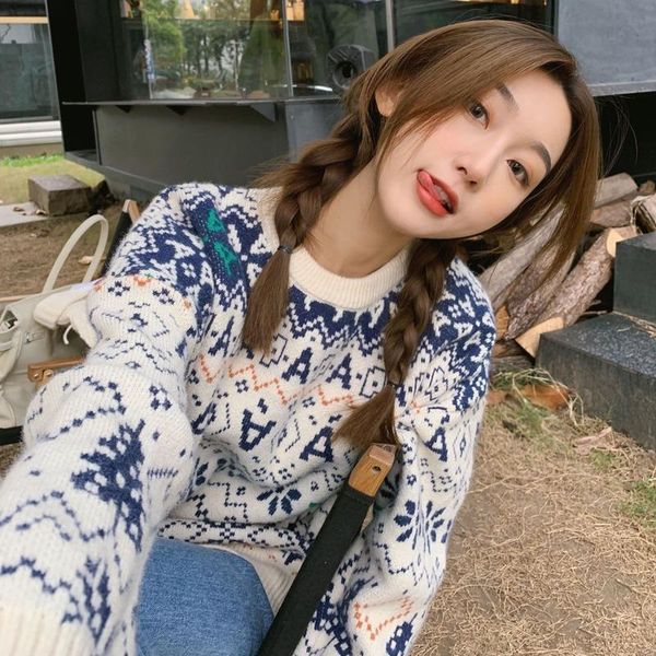 women's sweaters sweater women pullover 2021 autumn and winter korean version of loose b temperament wild set print clothing, White;black
women's sweaters sweater women pullover 2021 autumn and winter korean version of loose b temperament wild set print clothing, White;black