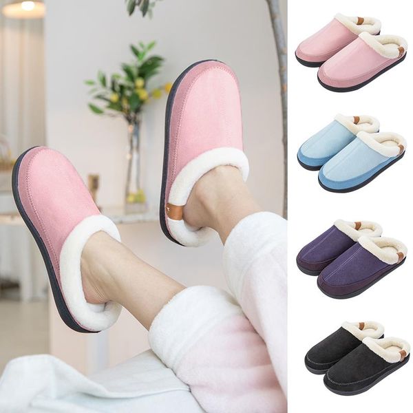 slippers boree indoor women winter fur slides soft plush house shoes bedroom non-slip couples ladies warm furry, Black 
slippers boree indoor women winter fur slides soft plush house shoes bedroom non-slip couples ladies warm furry, Black