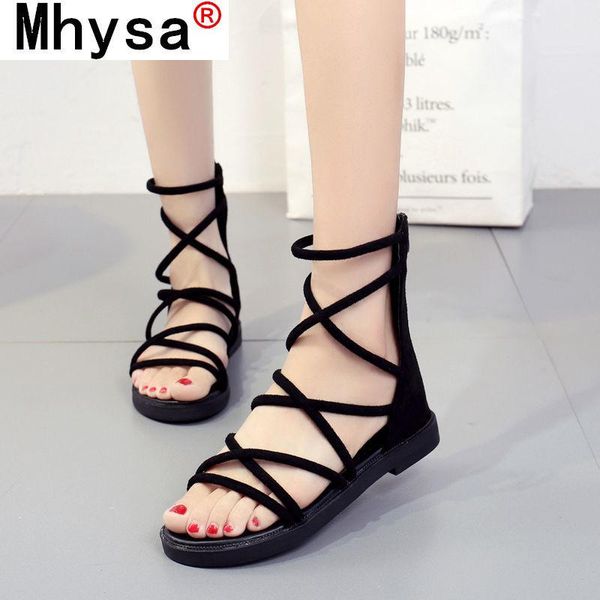 summer fashion round toe roman sandals rear zipper high ladies casual color pure low heels beach 35-40, Black
summer fashion round toe roman sandals rear zipper high ladies casual color pure low heels beach 35-40, Black