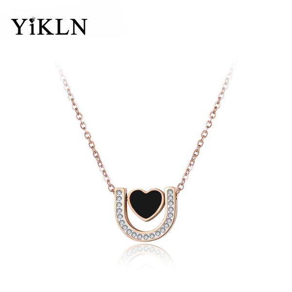 yikln love u cubic zirconia chain & link pendant necklaces jewelry titanium steel rose gold chokers necklace for women yn18052, Silver
yikln love u cubic zirconia chain & link pendant necklaces jewelry titanium steel rose gold chokers necklace for women yn18052, Silver