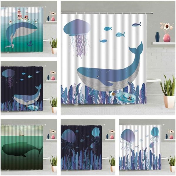 shower curtains cartoon blue whale curtain ocean animal jellyfish children bathroom waterproof wall hanging screen home decor 
shower curtains cartoon blue whale curtain ocean animal jellyfish children bathroom waterproof wall hanging screen home decor