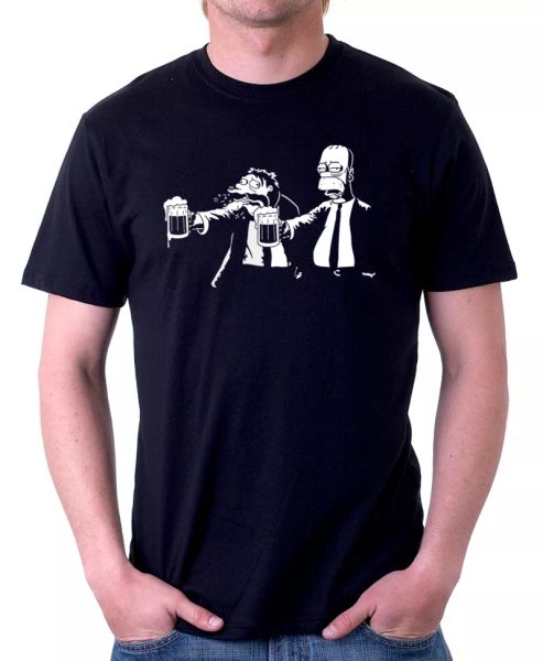 PULP Fiction Homer parody funny tarentino film black cotton t-shirt 09872, White;black
PULP Fiction Homer parody funny tarentino film black cotton t-shirt 09872, White;black