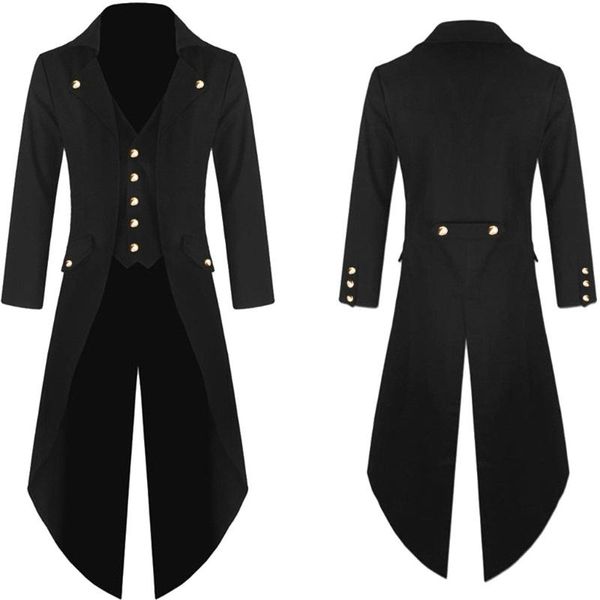 men's wool & blends 2022 men vintage gothic long jacket autumn retro cool uniform costume trench coat steampunk tailcoat button male g2, Black
men's wool & blends 2022 men vintage gothic long jacket autumn retro cool uniform costume trench coat steampunk tailcoat button male g2, Black