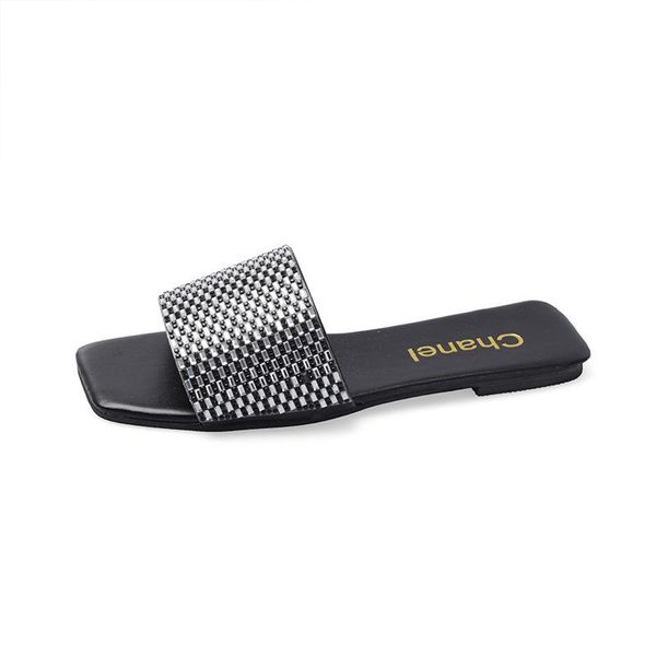 slippers plus size sandals summer women slipper flat fashion female shoes square toe rhinestone mosaic solid flats slides beach sandalias, Black
slippers plus size sandals summer women slipper flat fashion female shoes square toe rhinestone mosaic solid flats slides beach sandalias, Black