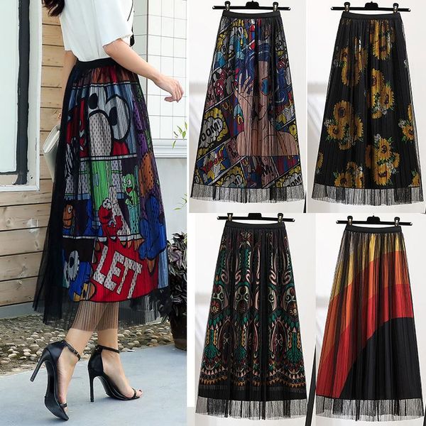 skirts women fashion 2021 high waist pleated womens black mesh long skirt a line middle summer harajuku print
skirts women fashion 2021 high waist pleated womens black mesh long skirt a line middle summer harajuku print