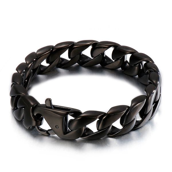 15mm 8.66 inch stainless steel vintage black cuban curb link chain bracelet bangle 83g weight jewelry
15mm 8.66 inch stainless steel vintage black cuban curb link chain bracelet bangle 83g weight jewelry