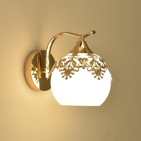 simple and modern bedroom bedside wall lamp high translucent glass lampshade creative aisle staircase led lamps