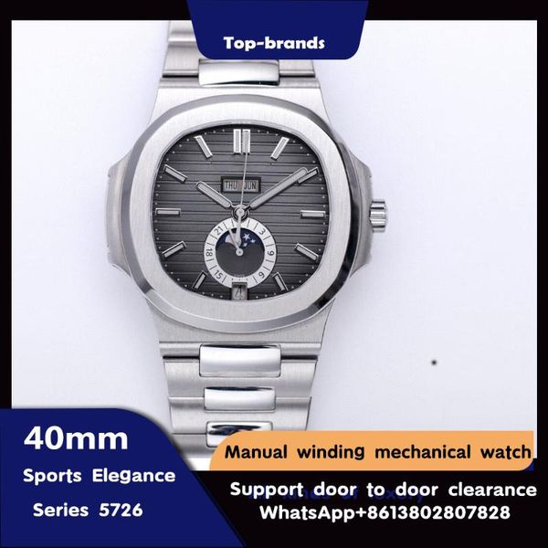 wristwatches sport elegance series 5726 automatic mechanical men's annual calendar watch moon phase date display, Slivery;brown
wristwatches sport elegance series 5726 automatic mechanical men's annual calendar watch moon phase date display, Slivery;brown