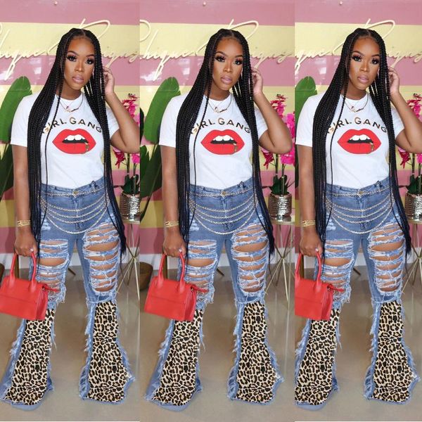 trousers women leopard print stitching big hole denim flare pants placket with zipper casual fashion pantalones de mujer women's jeans, Blue
trousers women leopard print stitching big hole denim flare pants placket with zipper casual fashion pantalones de mujer women's jeans, Blue