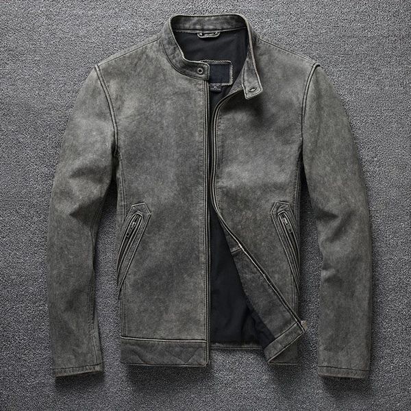 men's leather & faux autumn winter grey vintage male genuine pilot jackets coat luxury riders biker jacket coats motor clothing, Black
men's leather & faux autumn winter grey vintage male genuine pilot jackets coat luxury riders biker jacket coats motor clothing, Black