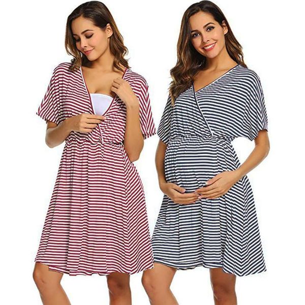 maternity dresses summer gown striped breastfeeding wrap casual pregnancy dress elegant sundress pregnant woman clothes, White
maternity dresses summer gown striped breastfeeding wrap casual pregnancy dress elegant sundress pregnant woman clothes, White