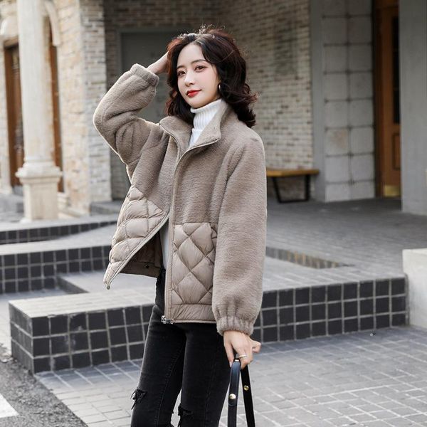 winter furry golden mink stitching short casual women's clothing small thickened baseball uniform cotton coat x092 down & parkas, Black
winter furry golden mink stitching short casual women's clothing small thickened baseball uniform cotton coat x092 down & parkas, Black