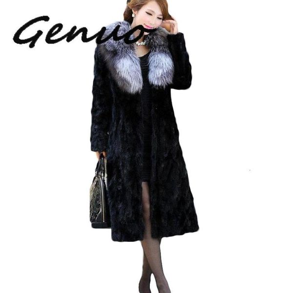 women's fur & faux genuo plus size winter jackets spliced imitation coat collar lady trench x-long outerwear ucf2, Black
women's fur & faux genuo plus size winter jackets spliced imitation coat collar lady trench x-long outerwear ucf2, Black