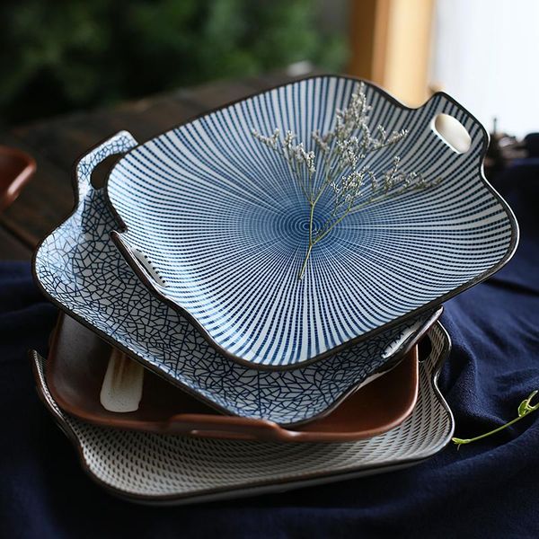 dishes & plates 1pc 9 inch japanese style dinner plate line stripe with double handle square dinnerware dessert
dishes & plates 1pc 9 inch japanese style dinner plate line stripe with double handle square dinnerware dessert
