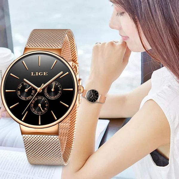 wristwatches lige womens watches waterproof watch fashion ladies stainless steel ultra-thin casual wrist quartz clock, Slivery;brown
wristwatches lige womens watches waterproof watch fashion ladies stainless steel ultra-thin casual wrist quartz clock, Slivery;brown