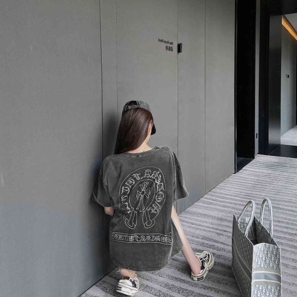 old viola's cross short with necklace sleeve made net red loose t-shirt female xia chaohuo, White
old viola's cross short with necklace sleeve made net red loose t-shirt female xia chaohuo, White