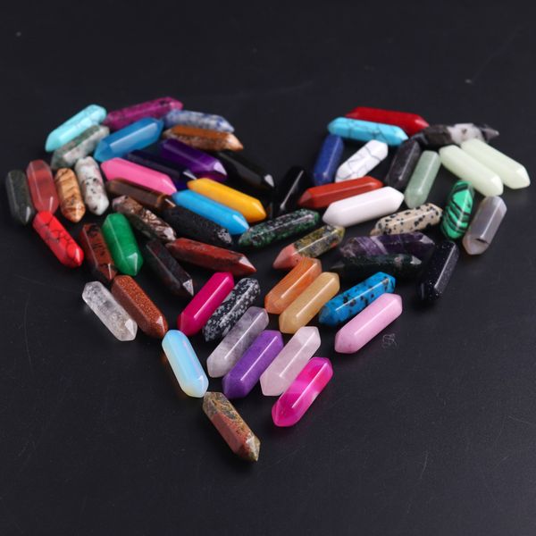 fashion natural stone hexagon prism bullet shape aventurine roses quartz charm necklace pendant for jewelry making, Black 
fashion natural stone hexagon prism bullet shape aventurine roses quartz charm necklace pendant for jewelry making, Black