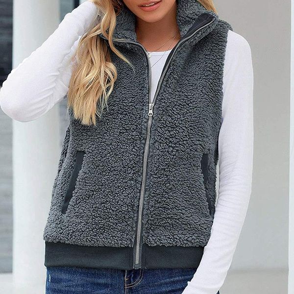 women's fur & faux women winter artifical vest warm coat zipper pocket gilets waistcoat fashion casual cotton female outwear, Black
women's fur & faux women winter artifical vest warm coat zipper pocket gilets waistcoat fashion casual cotton female outwear, Black