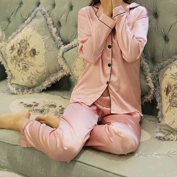 faux silk satin pajamas set womens sleepwears nightwear long sleeve home clothes for women sleeping wear, Black;red
faux silk satin pajamas set womens sleepwears nightwear long sleeve home clothes for women sleeping wear, Black;red