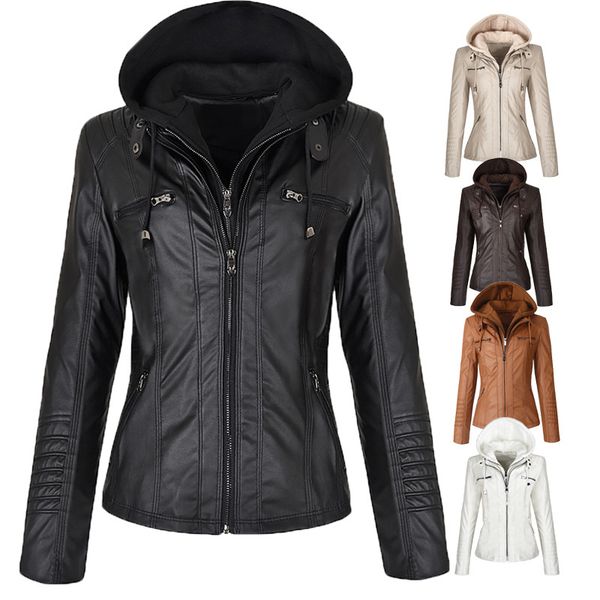 women zipper motorcycle leather jackets autumn winter long sleeve slim fit windproof coats warm hooded faux leather jackets, Black;brown
women zipper motorcycle leather jackets autumn winter long sleeve slim fit windproof coats warm hooded faux leather jackets, Black;brown