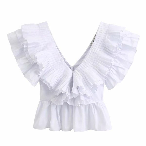 women's blouses & shirts women solid v neck pleated ruffles casual white smock blouse ladies chic butterfly sleeve poplin femininas shi
women's blouses & shirts women solid v neck pleated ruffles casual white smock blouse ladies chic butterfly sleeve poplin femininas shi