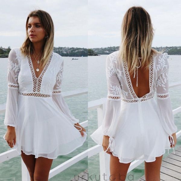 casual dresses dress 2021 brand women fashion long sleeve deep v-neck backless beach short mini, Black;gray
casual dresses dress 2021 brand women fashion long sleeve deep v-neck backless beach short mini, Black;gray
