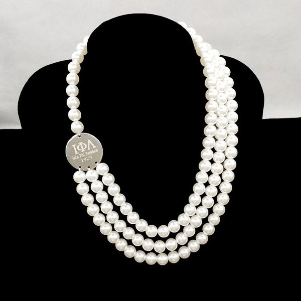 chains handmade custom engraved iota phi lambda 1929 logo multi layers pearl stainless steel chunky necklaces statement jewelry, Silver
chains handmade custom engraved iota phi lambda 1929 logo multi layers pearl stainless steel chunky necklaces statement jewelry, Silver