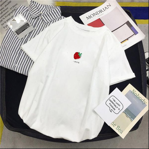 casual funny womens strawberry women t shirts cartoon kawaii female harajuku korean style woman femme, White
casual funny womens strawberry women t shirts cartoon kawaii female harajuku korean style woman femme, White