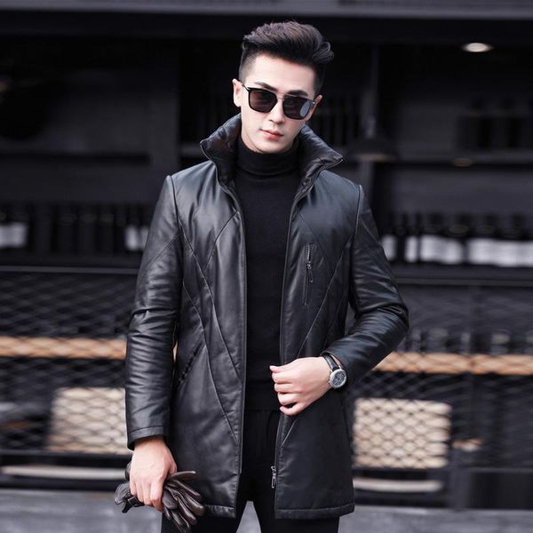 men's leather & faux autumn winter genuine men real sheepskin coat duck down jacket chaqueta cuero hombre 2021 pk502 kj4143, Black
men's leather & faux autumn winter genuine men real sheepskin coat duck down jacket chaqueta cuero hombre 2021 pk502 kj4143, Black