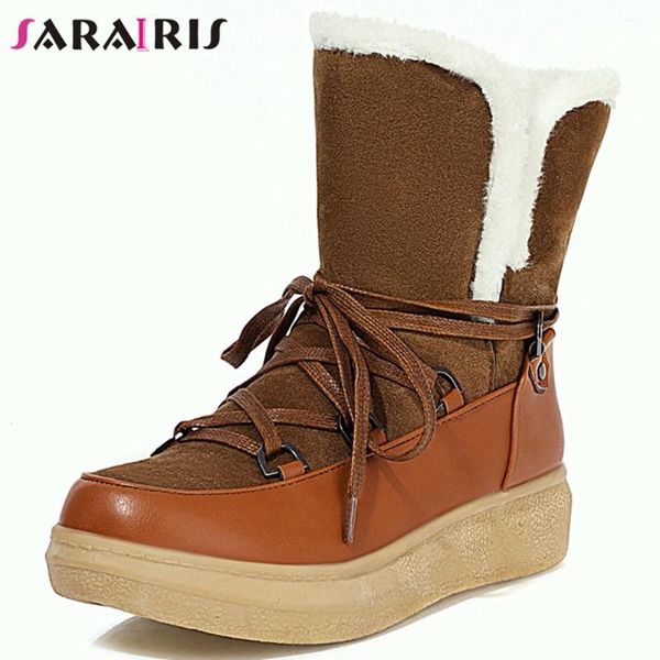 boots sarairis arrival female shoes lace solid warm plush cross tied ankle snowboots women winter patchwork woman, Black
boots sarairis arrival female shoes lace solid warm plush cross tied ankle snowboots women winter patchwork woman, Black