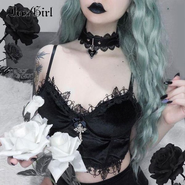 women's t-shirt insgirl gothic dark veet camisole women harajuku mall goth lace trim emo alternative crop tank retro grun, White
women's t-shirt insgirl gothic dark veet camisole women harajuku mall goth lace trim emo alternative crop tank retro grun, White