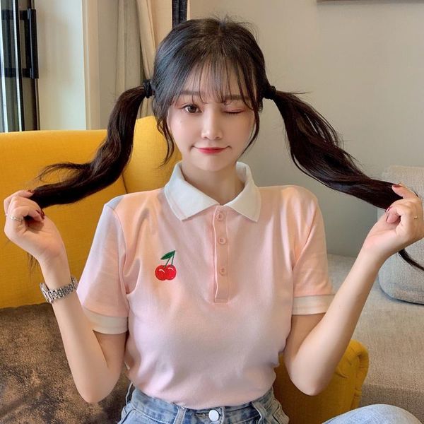 japanese shirt short-sleeved t-shirt female korean student harajuku style cute girl sweet summer women's polos, White
japanese shirt short-sleeved t-shirt female korean student harajuku style cute girl sweet summer women's polos, White