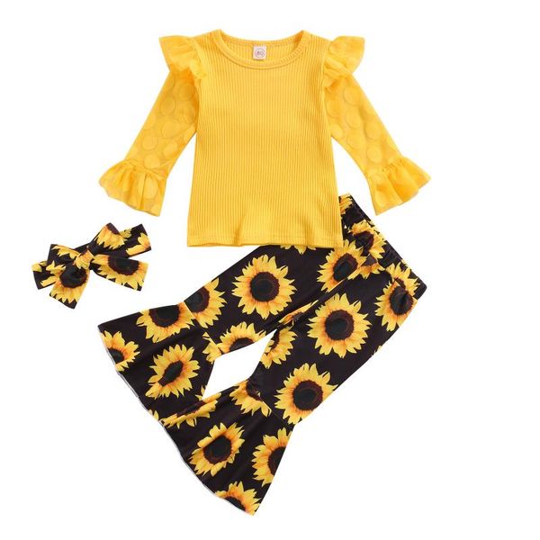 clothing sets 3pcs toddler baby girl clothes 2021 autumn lace splicing long sleeves t-shirt sunflower print flares pants headband, White
clothing sets 3pcs toddler baby girl clothes 2021 autumn lace splicing long sleeves t-shirt sunflower print flares pants headband, White
