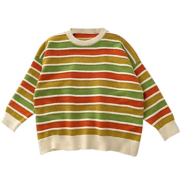 women's sweaters women autumn long sleeve sweater contrast colored striped oversized jumper m7dd, White;black
women's sweaters women autumn long sleeve sweater contrast colored striped oversized jumper m7dd, White;black