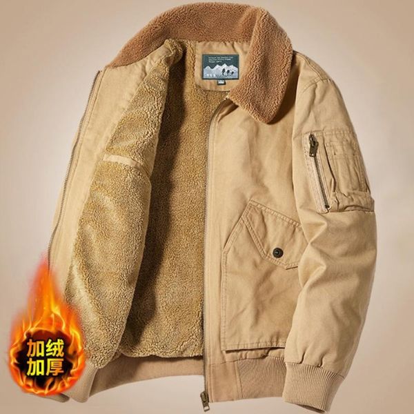 men's jackets winter bomber jacket casual male outwear fleece fur collar warm coats fashion retro military man clothing, Black;brown
men's jackets winter bomber jacket casual male outwear fleece fur collar warm coats fashion retro military man clothing, Black;brown