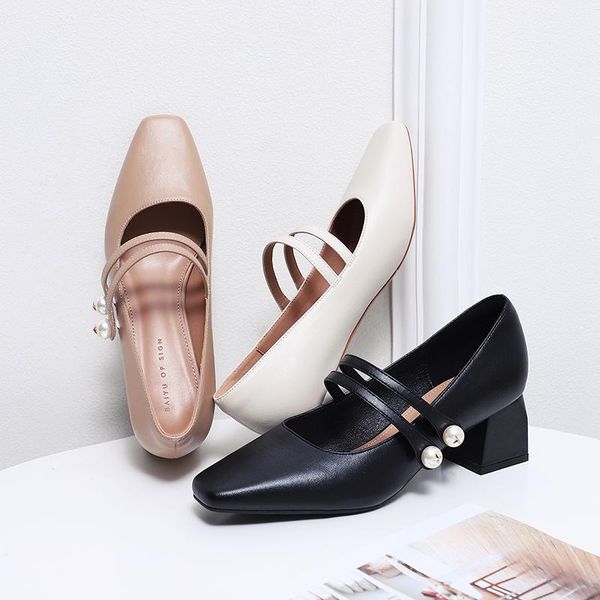 spring women high heel shoes marry jane pearls elegant soft comfortable square toe 5cm heels wedding dress, Black
spring women high heel shoes marry jane pearls elegant soft comfortable square toe 5cm heels wedding dress, Black