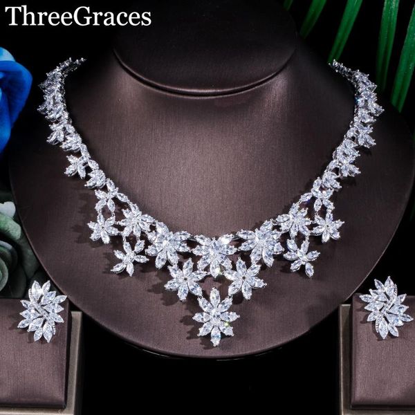 earrings & necklace threegraces luxury white gold color marquise shape cz crystal big flower and bridal wedding jewelry sets js055, Silver
earrings & necklace threegraces luxury white gold color marquise shape cz crystal big flower and bridal wedding jewelry sets js055, Silver