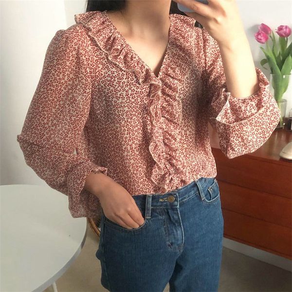 dress red all-match sweet ruffles loose florals chic women elegant stylish feminine office lady shirts, White
dress red all-match sweet ruffles loose florals chic women elegant stylish feminine office lady shirts, White