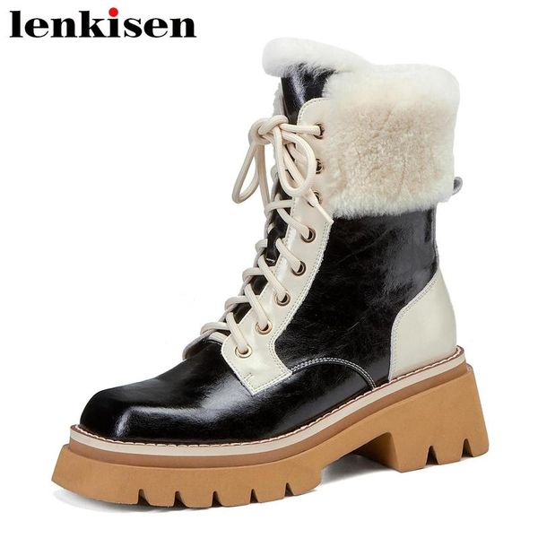 boots lenkisen recommend causal western cow split leather winter sheep fur square toe thick high heel cross-tied ankle l85, Black
boots lenkisen recommend causal western cow split leather winter sheep fur square toe thick high heel cross-tied ankle l85, Black